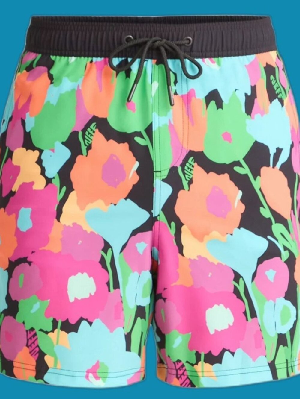 Neff Men's Poppy Time Graphic Hawaiian Swim Shorts SIZE 2XL 44-46 NEW